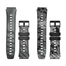 Smart Watch Band 22mm 2 Pack,Compatible with LIGE ST9-B-HSJ, LG1847-A-LG, Compatible with KOSPET M1/M2, TPU Replacement Sports Straps Bands, Adjustable Wristband with Metal Buckle,Men Black Camouflage
