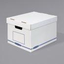 Banker's Box 466240 12 3/4" x 16 1/2" x 10 1/2" White / Blue Extra Large Organizer Storage Box - 12/Case