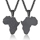 ChainsProMax Men African Continent Necklace Adjustable, Africa Map Jewelry, 316L Stainless Steel/Gold Plated (Send Gift Box), Stainless Steel