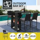 Gardeon Outdoor Bar Table and Chairs Furniture Dining Chairs Wicker Patio Set