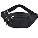 Bum Bag for Men and Women Waist Bag Outdoor Mobile Phone Sports Waterproof Running Belt Shoulder Bag Money Belt for Camping Hiking Fitness Cycling Gft, Large, Nero, taglia unica, DOGGY BAG