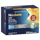 Nicabate, Quit Smoking Gum, Regular Strength 2mg Nicotine Chewing Gum, Extra Fresh Mint, 200 Pack
