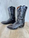 Dan Post Men’s 11.5 D DP2386 Western Boots Chocolate Caiman Flank Leather Cowboy