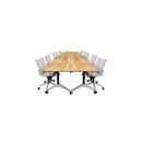 60" x 198" Solid Wood / Beech Flip Top Modular Conference Table