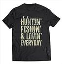 VidiAmazing Hunting Fishing Loving Every Day Shirt Fathers Day Camo ds1851 T-Shirt (S)