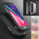 360° Protective Thin Case Cover Tempered Glass For Apple iPhone 6 6S 7 8 Plus X