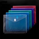 Transparent Plastic Punched File Folders A4 Document Sleeves Bag Office Supplies