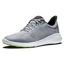 FootJoy Men's Flex Golf Shoe, Grey/White/Lime, 10