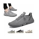 Men's Casual Breathable Shoes,Sneakers for Men,Summer Casual Breathable Men's Shoes,Mens Outdoor Non Slip Low Top Sport Jogging Shoes (Grey,EU 46)