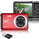 Vmotal GDC80X2 Mini Fotocamera digitale compatta 20 MP HD 2,8" TFT LCD Fotocamera per bambini/principianti/anziani Regalo (Rosso & Nero)