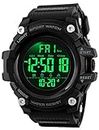 Big Dial Digital Watch S Shock Men Military Army Watch Water Resistant LED Sports Watches (A - Black)
