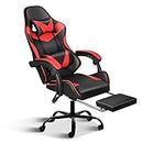 YSSOA Gaming Chair, Backrest and Seat Height Adjustable Swivel Recliner Racing Office Computer Ergonomic Video Game Chair with Headrest Lumbar Support and Footrest, Black/Red