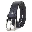 Zacharias Boy's Genuine Leather Belt for kids kb-005_Black (Pack of 1) (8-12 Years)