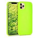 kwmobile Custodia Compatibile con Apple iPhone 11 Pro Max Cover - Back Case per Smartphone in Silicone TPU - Protezione Gommata - giallo fluorescente