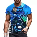 2024 DJ T-Shirt für Männer 3D CD-Druck Kurzarm Tops Nachtclub Musik T-Shirts übergroße T-Shirt