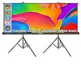 Inlight 7 Ft. x 5 Ft. Two Tripod Projector Screen, with Full HD 1080 P, UHD-3D-4K Technology, 100 Inches Diagonal 4:3 Ratio(White)