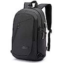 Anti-Theft Laptop Backpack,Business Travel Backpack Bag with USB Charging Port Lock,Water Resistant College School Computer Rucksack Work Backpack for Mens Womens Fits 15.6 Inch Laptop-Black