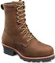 Red Wing Men's 9-Inch Waterproof Insulated Logger Boots, Wide Brown 10.5