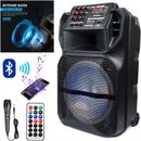 Portable Bluetooth Party Speaker 12” 15” Loud Subwoofer Heavy Bass System Mic FM