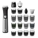 PHILIPS Norelco MG7750/49 Multigroom 7000 Face Styler and Grooming Kit, 23 Trimming Pieces, DualCut Technology, Fully Washable, Reinforced Guards, Rechargeable Battery, Stainless Steel Design