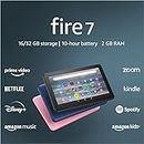 Certified Refurbished Amazon Fire 7 tablet, 7” display, 32 GB, 10 hours battery life, light and portable for entertainment at home or on-the-go, (2022 release), Black