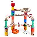 Hape Castle Escape , Quadrilla Whirlpool Wooden Marble Run Construction System, Wooden Marble Race Track Set Puzzle Maze Toy with Endless Build Variations, Smart Play for Smart Families