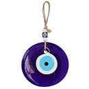 Crystu Blue Evil Eye Nazar Battu Metal Wall Hanging for Home Décor Big Size Good Luck Protection and Prosperity Ornament Entrance Door Office Home Big Size 150 mm