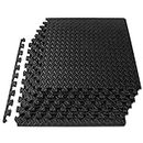 ProsourceFit ps-2301-pzzl-black Exercise Puzzle Mats 1/2-in, Unisex-Adult, Black-1/2 Inch-24 Sq Ft-6 Tiles, 24 Square Feet