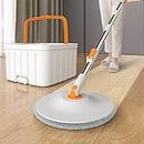 FASHIONHARBOUR Wet and Dry mop with Bucket for Floor Cleaning 360° Rotating Square Mop-Head for Hardwood Tile Marble Floors 2 Replaceable Mop Pads with Self Separation Dirty