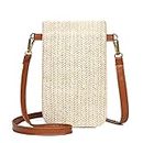Fiorky Mini bolso de mensajero de paja para mujer, tejido a mano, para verano, playa, hombro, teléfono, Estilo uno., Shoulder Bags