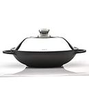 Eurocast Professional Cookware 12.25" Chinese Covered Wok with Lid