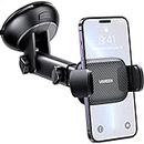 UGREEN Car Phone Mount Dashboard Car Holder Windshield Smartphone Cradle Strong Suction for iPhone 15 14 13 12 11 Pro Max Xs Max X XR 8 Plus 7 6 6S, Galaxy S24 Ultra S23 S22, LG, and More, Black
