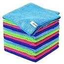 ovwo 12Pcs Premium Microfiber Cleaning Cloth - Highly Absorbent, Lint Free, Scratch Free, Reusable Cleaning Supplies - for Kitchen Towels, Dish Cloths, Dust Cleaning Rags in Household Cleaning