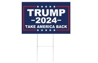 Donald Trump 2024 Yard Sign Save America Sign Metal Stake 18"X12" USA Signs NEW