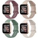 [4 Pack]Sport Bands for for Fitbit Versa 2 Bands, Fitbit Versa Bands, Versa Lite/SE Bands Women/Men, Soft Classic TPU Adjustable Comfortable Replacement Wristbands for Fitbit Versa 2/Versa/Lite/SE