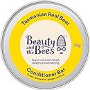 Beauty and the Bees Eco-Friendly Solid Conditioner Bar Real Beer & Honey for Normal Dry Oily or Curly Frizzy Hair | Detangles & Adds Volume | 100% Natural Zero Waste & Sulfate Free | Organic Gourmet Essential Oils & Ingredients Handmade on the Wild Isle Tasmania