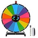 Voilamrt 18" Tabletop Spinning Prize Wheel, Spin The Wheel Dry Erase, 14 Slots with Durable Plastic Base, 2 Pointer, Wheel of Fortune Spin Game in Party Pub Trade Show Carnival