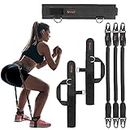 Ueasy Vertical Jumping Trainer Equipment Leg Resistance Bands Leg Strength Speed Muscle Fitness Workout for Basketball Volleyball Football Tennis Taekwondo Boxing Leg Agility Training (Black-90pound)