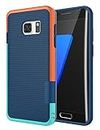 Galaxy S7 Edge Case, [3 Color] Slim Hybrid Impact Rugged Soft TPU & Hard PC Bumper Shockproof Protective Anti-slip Case Cover Shell for Samsung Galaxy S7 Edge S VII Edge G935F - Blue