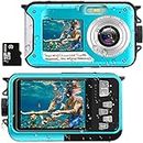 Fotocamera subacquea Full HD 2.7K 48MP 10FT fotocamera impermeabile Dual Screen 16X Digital Zoom Snorkeling fotocamera digitale impermeabile per autoscatto subacqueo, nuoto, vacanza