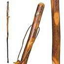Brazos Rustic Wood Walking Stick, Hickory, Traditional Style Handle, for Men & Women, Made in the USA, 55"