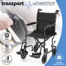 [FDA APPROVED]Foldable Lightweight Transport Wheelchair w/Handbrakes & Seat Belt