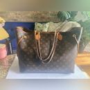 Louis Vuitton Neverfull GM Monogram Leather Tote ShoulderBag Handbag Purse Brown