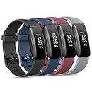 4 Pack Bands Compatible with Fitbit Ace 3/Fitbit Inspire 2 Bands for Women Men, Sport Silicone Adjustable Replacement Straps for Fitbit Inspire 2 /Ace 3 Fitness Tracke (Black/Navy Blue/Wine Red/Grey)