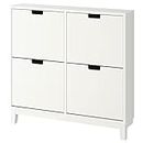 MARIAS KOMMERCE STÄLL Shoe Cabinet with 4 compartments, white96x17x90 cm (37 3/4x6 3/4x35 3/8 ")