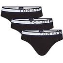 Tommy Hilfiger Men Briefs Underwear Pack of 3, Black (PVH Black/PVH Black/PVH Black), L