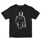 Heybroh Kids T-Shirt American Football Player - Illustration Artwork 100% Cotton Boy's Girl's Regular Fit Unisex T-Shirt (Black; 3-4 Years)