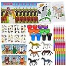 Cinrobiye 72 Pcs Horse Coloring Book with Crayons Party Favors,Farmhouse Pony Party Goodie Bags Fillers,Western Horses Birthday Party Games Craft DIY Kit Face Stickes Tattoo for Horse Cowboy Pinatas