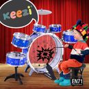 Keezi Kids Drum Kit Set Pretend Play Junior Drums Musical Toys Childrens 11pcs