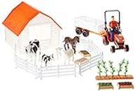 NewRay Kubota Tractor with Farm Animals Playset